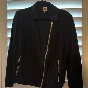 Anne Klein black zip up jacket size L